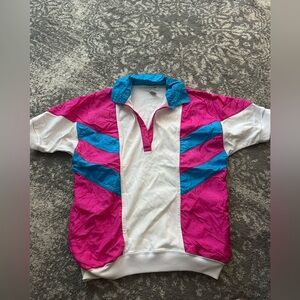 LAVON Vintage Retro Color Block Pullover Polo Shirt. 80s-90s. Large.
